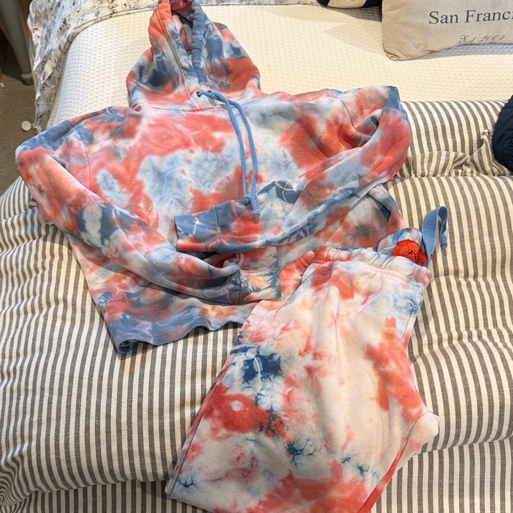 Aviator Nation Red and Blue Tie-Dye Set